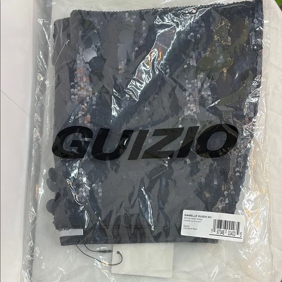 GUIZIO matte Black Sequin Mini Skirt - Picture 2 of 3